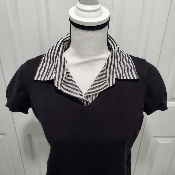 George Layered Look Black Blouse, Size L - Picture 4 of 6